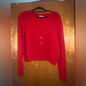 Reformation Clara Cashmere Cardigan Size XL, Color Cherry